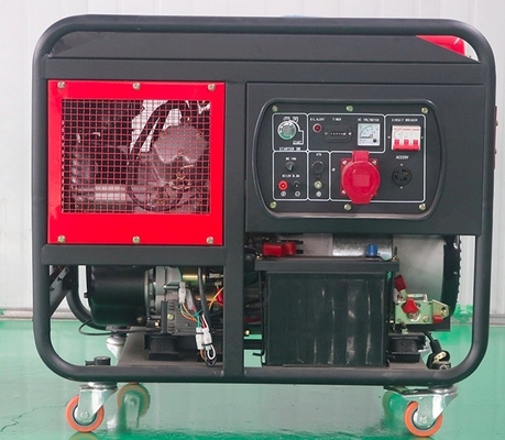 Chłodzony powietrzem silnik 2-cylindrowy 10kva 10kw generator wysokoprężny z kołami