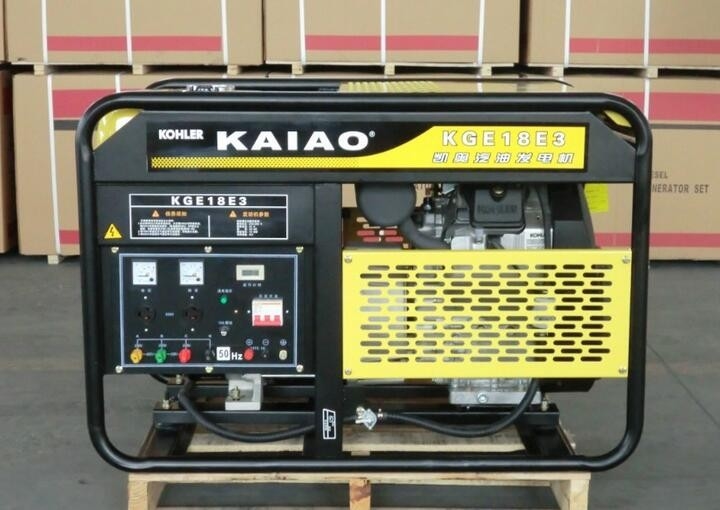OHV 15kva 25L Zbiornik paliwa, generator benzynowy chłodzony powietrzem, system alarmowy o niskiej zawartości oleju KGE18E